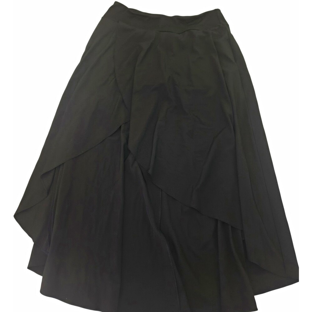 Halara Black Solid Jersey Layered Pull-On Maxi Skirt With Shorts XL Regular